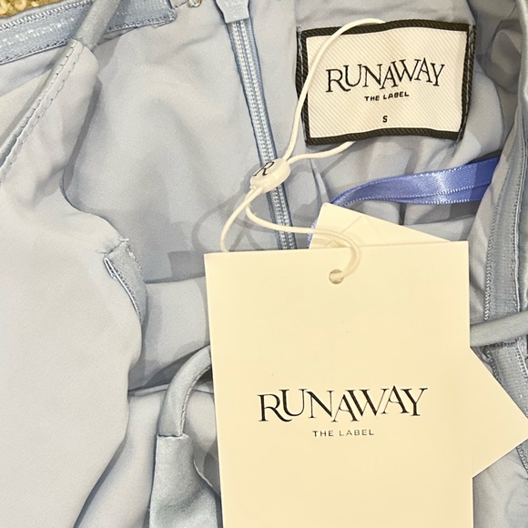 Nwt Runaway the Label Sharlow Light Blue crystal halter Backless Dress small(8) - Picture 14 of 14